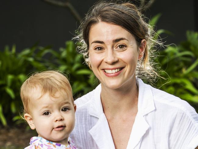 Mums who drink milk while breastfeeding help reduce allergies. Rose Alexander with her 16-month-old daughter Bronte.Picture: NIGEL HALLETT