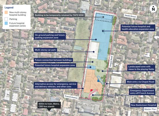 Renders for the proposed new Bankstown Hospital.