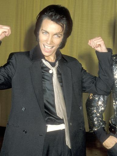 Musical legend Annie Lennox goes for the masculine look at the 1984 Grammys. Picture: Getty