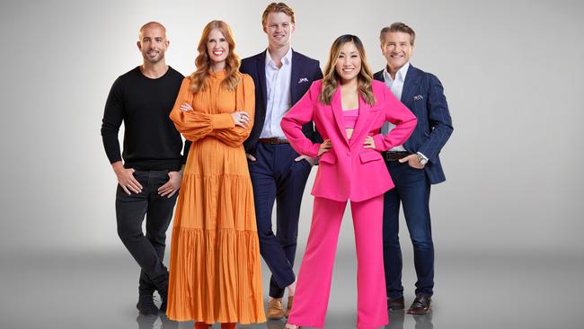 Sabri Suby, Dr Catriona Wallace, Davie Fogarty, Jane Lu and Robert Herjavec. Picture: Channel 10