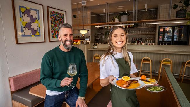 Owner Josh Baker with senior staff member Hannah Koch at Sofia on Hutt St. Picture: Tom Huntley