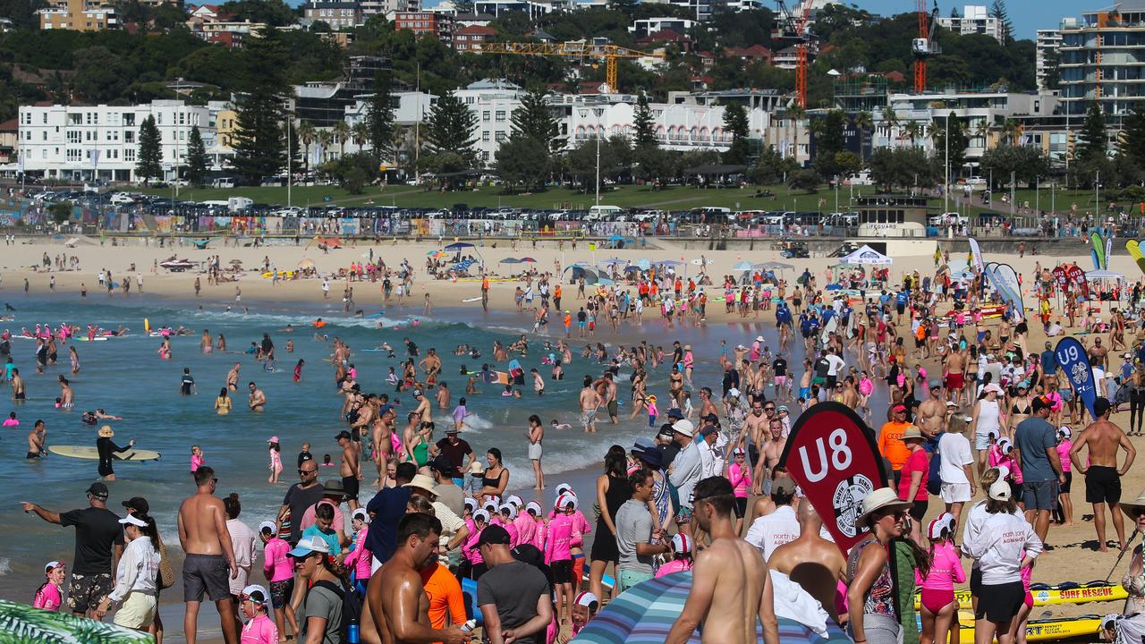 Lifeguards have performed over 300 rescues at Bondi Beach since the start of summer - double the amount of last year. Picture: NCA NewsWire / Gaye Gerard