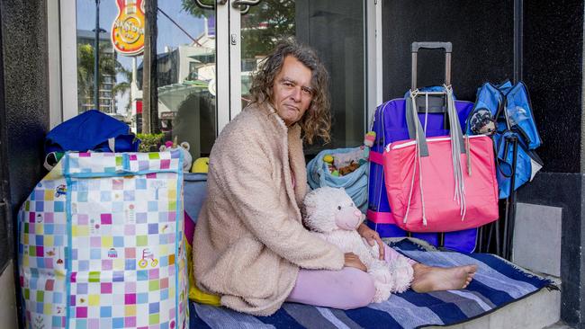 David Buncombe, aka Princess,  in Surfers Paradise, talking to the Gold Coast Bulletin about living on the street's of the Gold Coast. Picture: Jerad Williams