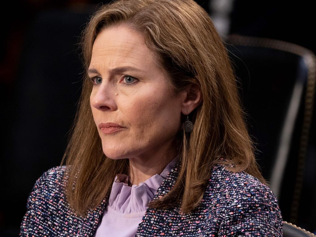 Supreme Court nominee Amy Coney Barrett during her confirmation hearings. Picture: Stefani Reynolds/AFP