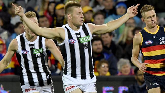 Jordan de Goey celebrates a goal.