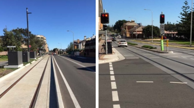 Approach to and exit from intersection of Scott Street and Pacific Street. Transport for NSW.