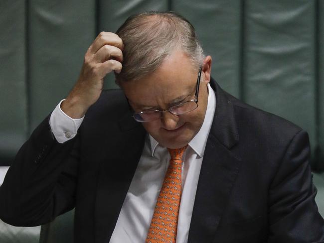 Opposition leader Anthony Albanese during Question Time in the House of Representatives in Parliament House Canberra. Picture by Sean Davey.