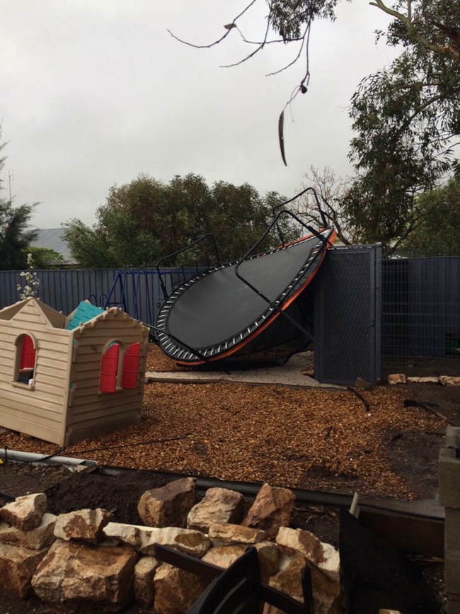 Damage to a backyard in Blyth. Picture: Allison Mason/Plains Producer Newspaper
