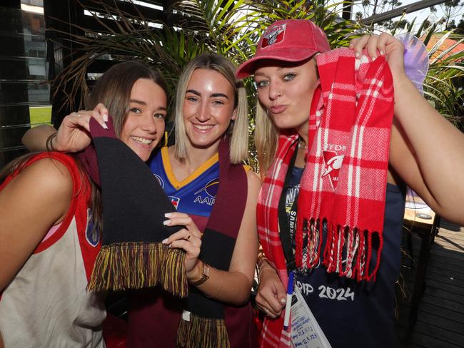 AFL grand final celebrations around Geelong  .Edge Geelong left: Lauren Birkett , Payton Booth and Antonia McFarlane Picture: Mark Wilson