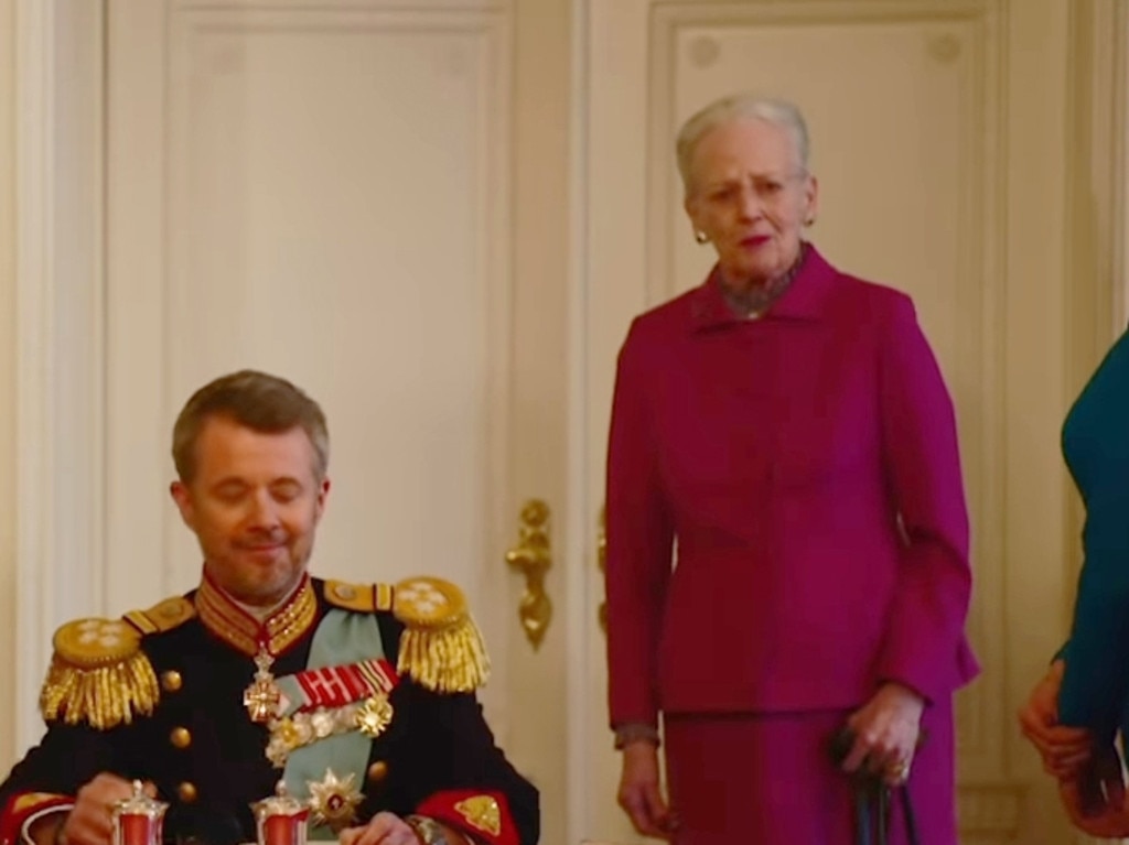 Queen Margrethe, with King Frederik, was in tears as she exits the room after her abdication signing. Picture: D2/Kongehuset