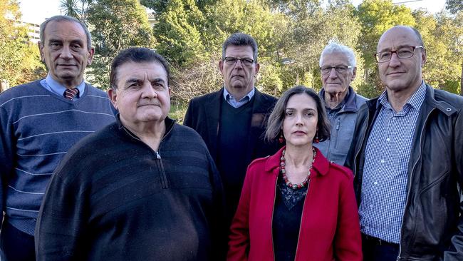 Bruce Nazemian, Nino Privitera, Frank Pavan, Christa Goretzki, Frank Falconer and David Grieve are angry the proposal wasn’t scaled back. Picture: Luis Enrique Ascui