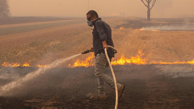 Masks were need to prevent smoke inhalation. Picture: Jason Edwards