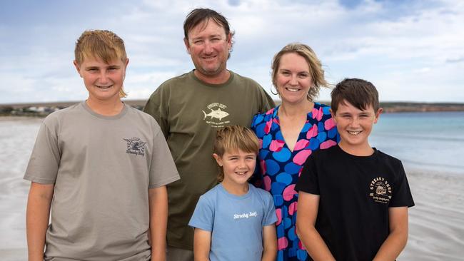 Renee Elliott, who was diagnosed with breast cancer in 2019 and relapsed in 2023, with her family – husband Mark, and sons, 15-year-old Dylan, 12-year-old Joshua and 8-year-old Kaden. Picture: Supplied