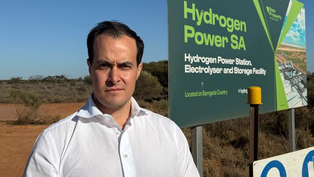 SA Opposition Leader Vincent Tarzia at the empty SA Hydrogen plant site in Whyalla this morning. Picture: Supplied