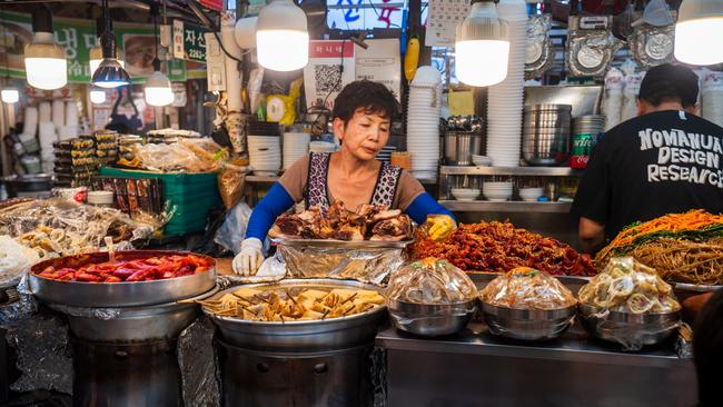 I could smell the delicious aromas wafting from Gwangjang Market before we arrived. Picture: Narelle Bouveng.