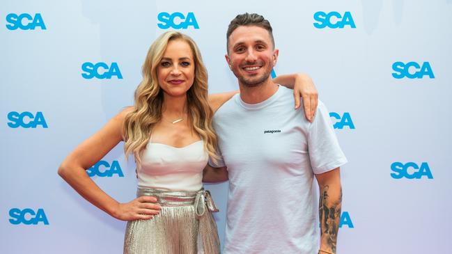 Radio hosts Carrie Bickmore and Tommy Little. Picture: SCA/SUPPLIED