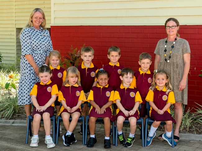 Sarina State School Prep Principal Ms Adams, Mrs OConnor Back Row: Frankie, Blake, Michael, Alfie Front Row: Kenzie, Amelia, Alexis, Hunter, Haylem Picture: Michaela Harlow