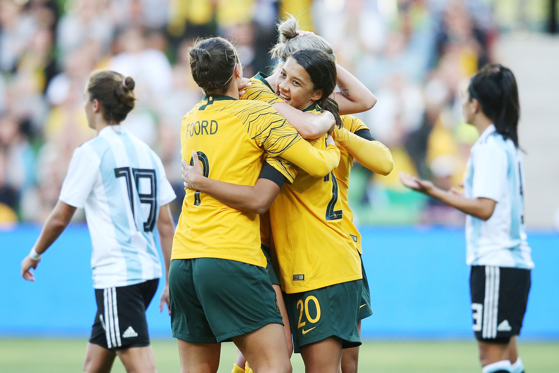 125499 WE ARE MATILDAS WOMENS AUSTRALIA 2019 FOOTBALL WORLD CUP PENNANT FLAG 