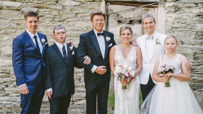 Richard Wilkins is nothing if not a family man. Pictured with his five children at his daughter Rebecca’s recent wedding in New Zealand.