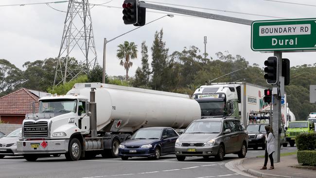 Residents would like to see heavy vehicle restrictions imposed on Pennant Hills Rd. Photo: Adam Ward