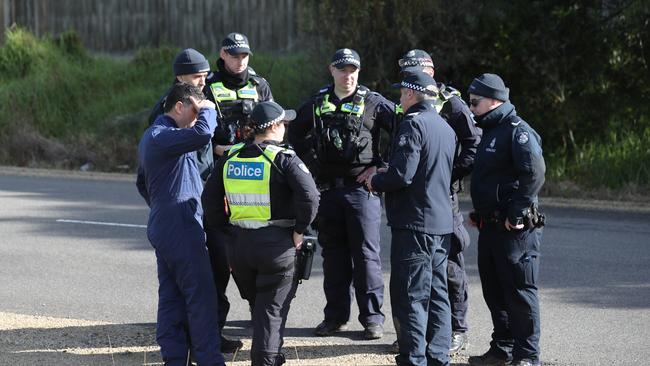 Police searched bushland in Cranbourne following Mr Farrell’s disappearance. Picture: David Crosling