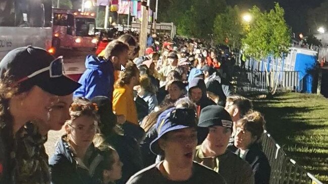 Lines of queues at Splendour in the Grass as people became agitated and desperate. Picture: supplied