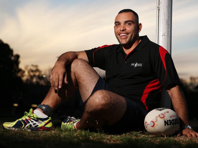 Long Bay Jail inmate Sam Hampton has been let out on day release to play footy for the Redfern All Blacks. Picture: Sam Ruttyn