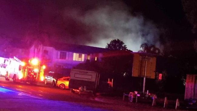 Emergency crews at a house fire on Tepequar Drive, Maroochydore: Photo: Trent Lister