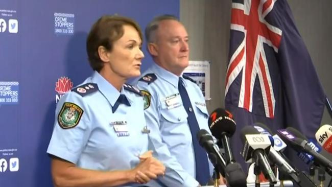 NSW Police Commissioner Karen Webb rejects leadership criticism over alleged double murder at a press conference on Monday. She doubled down on the sentiments on Tuesday.