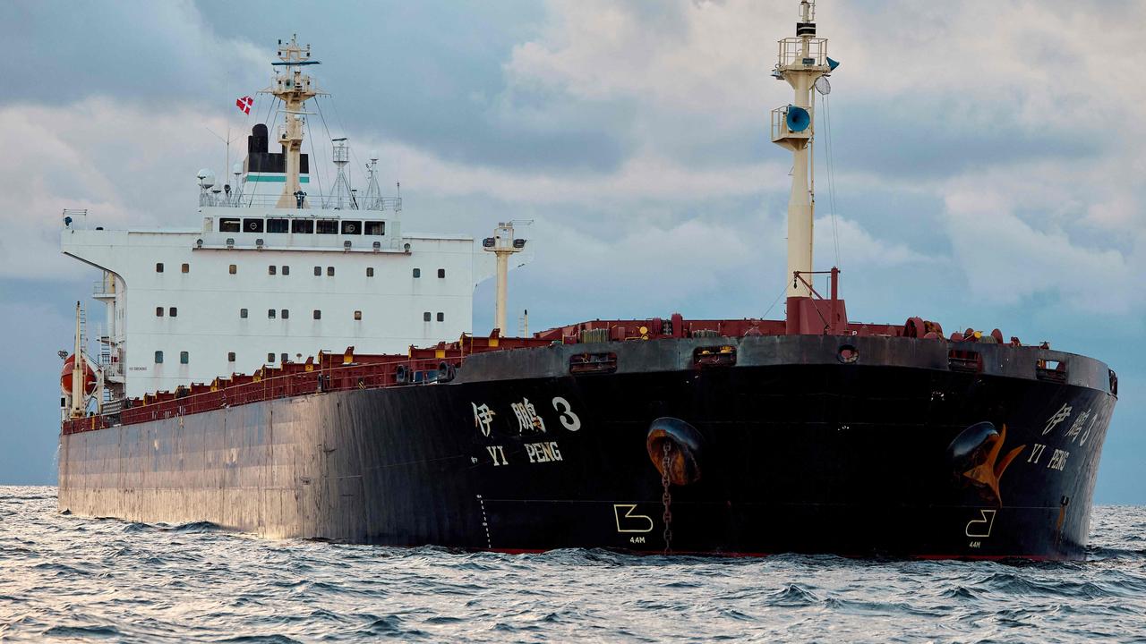 Bulk carrier Yi Peng 3 is a Chinese ship accused of having links to the same “sabotage” behaviour as oil carrier Eagle S. Picture: Mikkel Berg Pedersen/Ritzau Scanpix/AFP