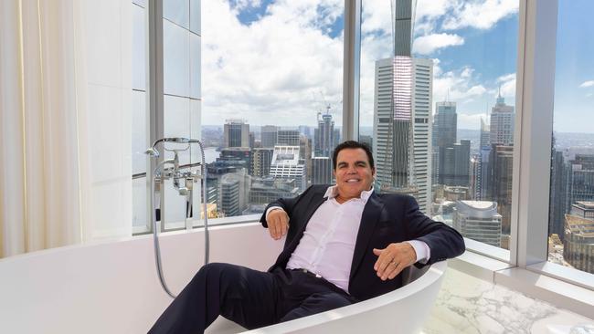 Smell of success: After cleaning up on garbage, Ian Malouf soaks up the luxury of his record-breaking $60m apartment purchase. Picture: Ryan Osland