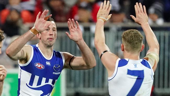 Todd Goldstein has been courted by St Kilda and is in red-hot form. Picture: AAP Image/Scott Barbour.