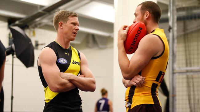 How do you decide between the mercurial Jack Riewoldt and goal machine Jarryd Roughead? Picture: AFL Media/Getty Images