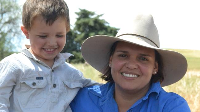 Busy mum: Shine nominee Natalie Sommerville, with her son Mitchell, 6, at the family’s Clare Valley farm. Picture: Chelsea Ashmead, Northern Argus