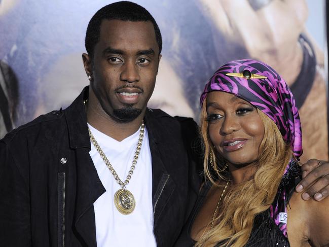 Sean Combs, left, a cast member in 'Get Him to the Greek', poses with his mother Janice at the premiere of the film at the Greek Theater in Los Angeles, Tuesday, May 25, 2010. (AP Photo/Chris Pizzello)