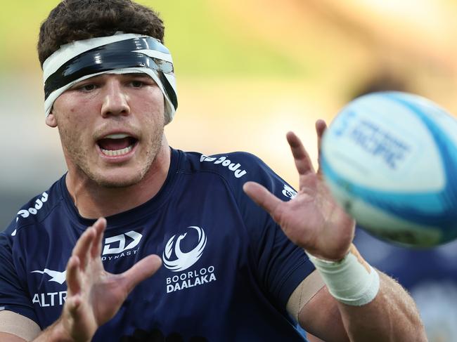 PERTH, AUSTRALIA - MAY 18: Carlo Tizzano of the Force warms up before the round 13 Super Rugby Pacific match between Western Force and NSW Waratahs at HBF Park, on May 18, 2024, in Perth, Australia. (Photo by Paul Kane/Getty Images)