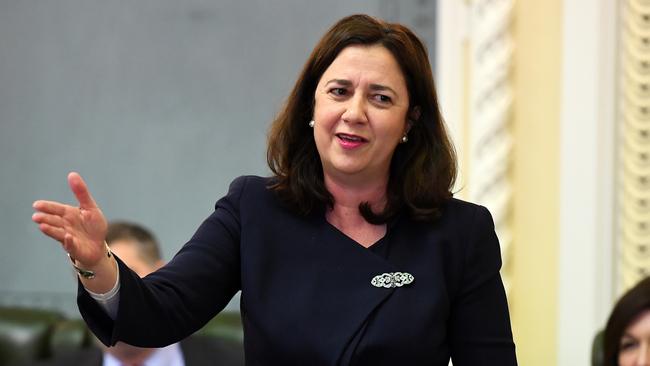 Queensland Premier Annastacia Palaszczuk speaks during Question Time at Parliament House in Brisbane, Tuesday, September 4, 2018. (AAP Image/Dan Peled) NO ARCHIVING