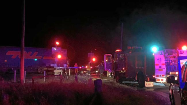 A train has crashed into a camper van near Wiangaree, north of Kyogle. Picture: Caitlan Charles