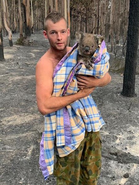 Local Mallacoota man Patrick Boyle has saved around seven koalas from burnt bushland as fires rage across the state.