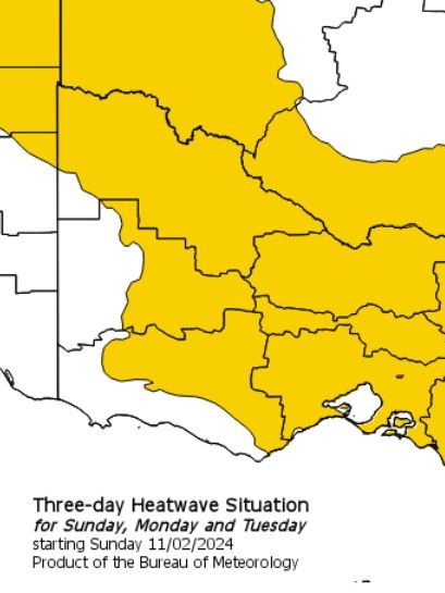 Victorian residents are also sweating through a heatwave on Monday. Picture: BOM