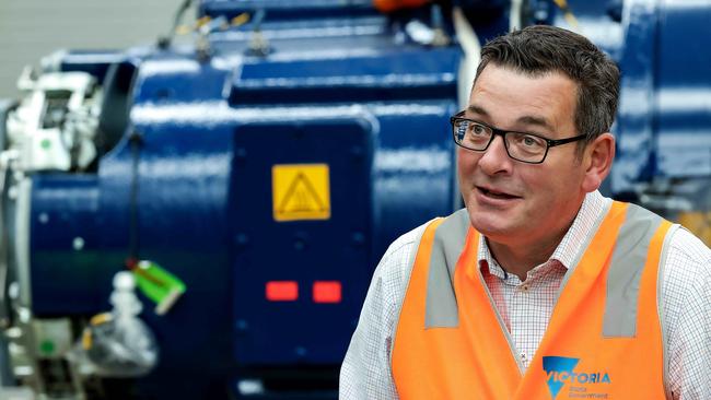 Dan Andrews at Vestas Wind Systems in Dandenong announcing funding into offshore wind farms. Picture: NCA NewsWire / Ian Currie