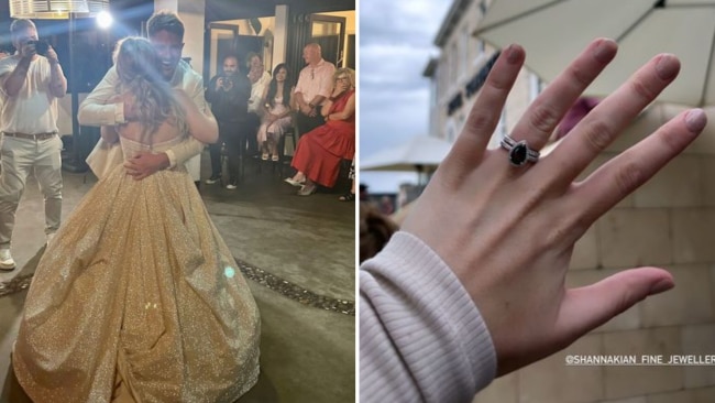 Melissa showed off her sparkling ring after the event. Image: @lissrawson