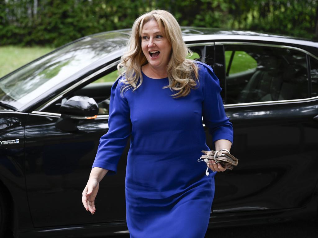 Independent MP Rebekha Sharkie arrives at The Lodge in Canberra. Picture: Martin Ollman/The Australian