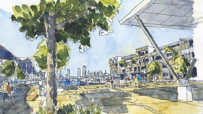 An artist's impression of potential new mixed use area as part of The Spit master plan on the Gold Coast.