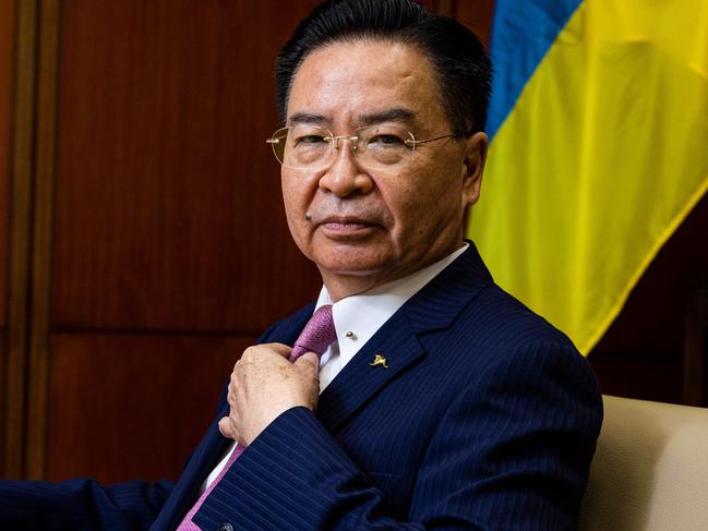 Taiwanese Foreign Minister Joseph Wu pictured during an interview with The Australian in Taipei. Picture: Annabelle Chih / The Australian