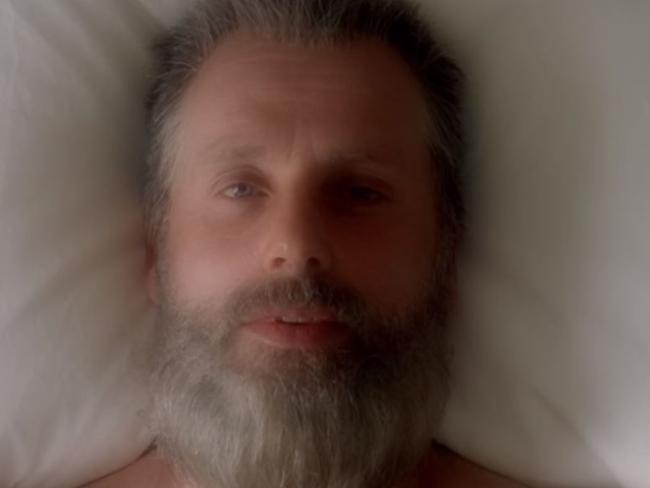 The walking dead, Screen grab of an aged Rick Grimes.