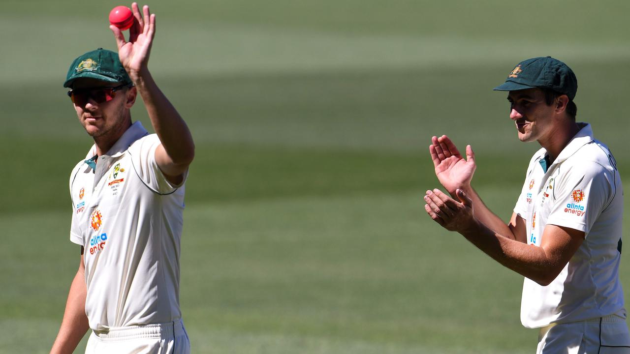 Australia's Josh Hazlewood and Pat Cummins were on fire on day three.