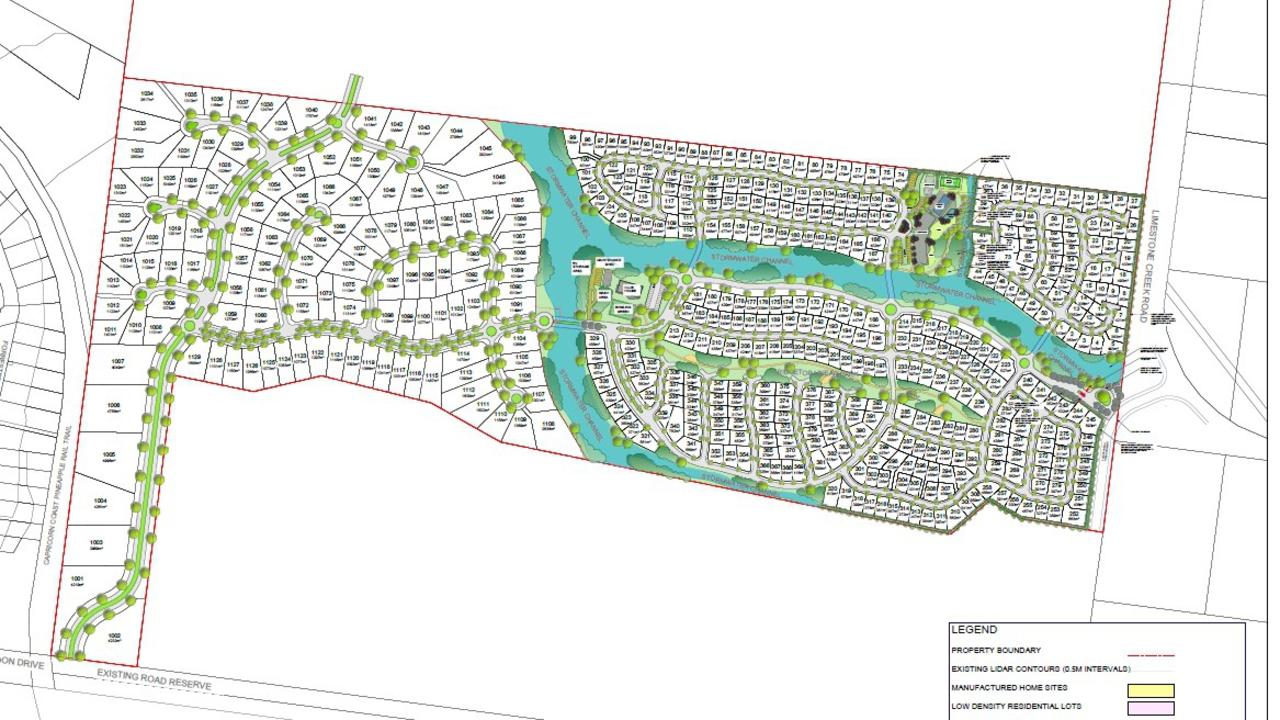 Site plan for the subdivision land at Limestone Creek Road.