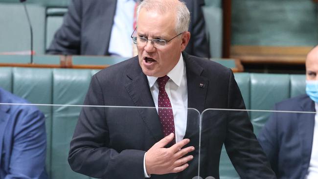 Prime Minister Scott Morrison during Question Time in the House of Representatives. Picture: NCA Newswire/Gary Ramage