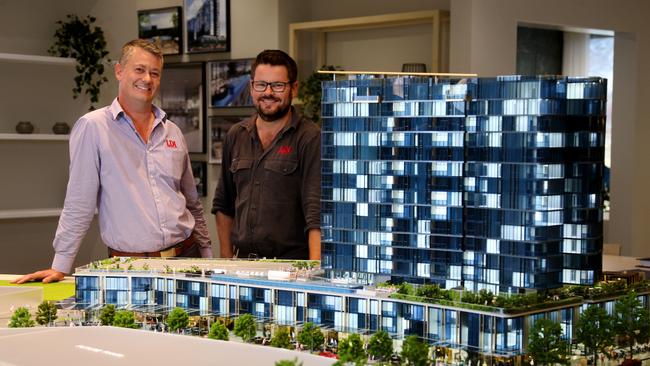 Project managers Jason Whiteside and Glen Jones from LDI Constructions – the Cairns contractors that won the civil infrastructure contract for Nova City. PICTURE: STEWART MCLEAN